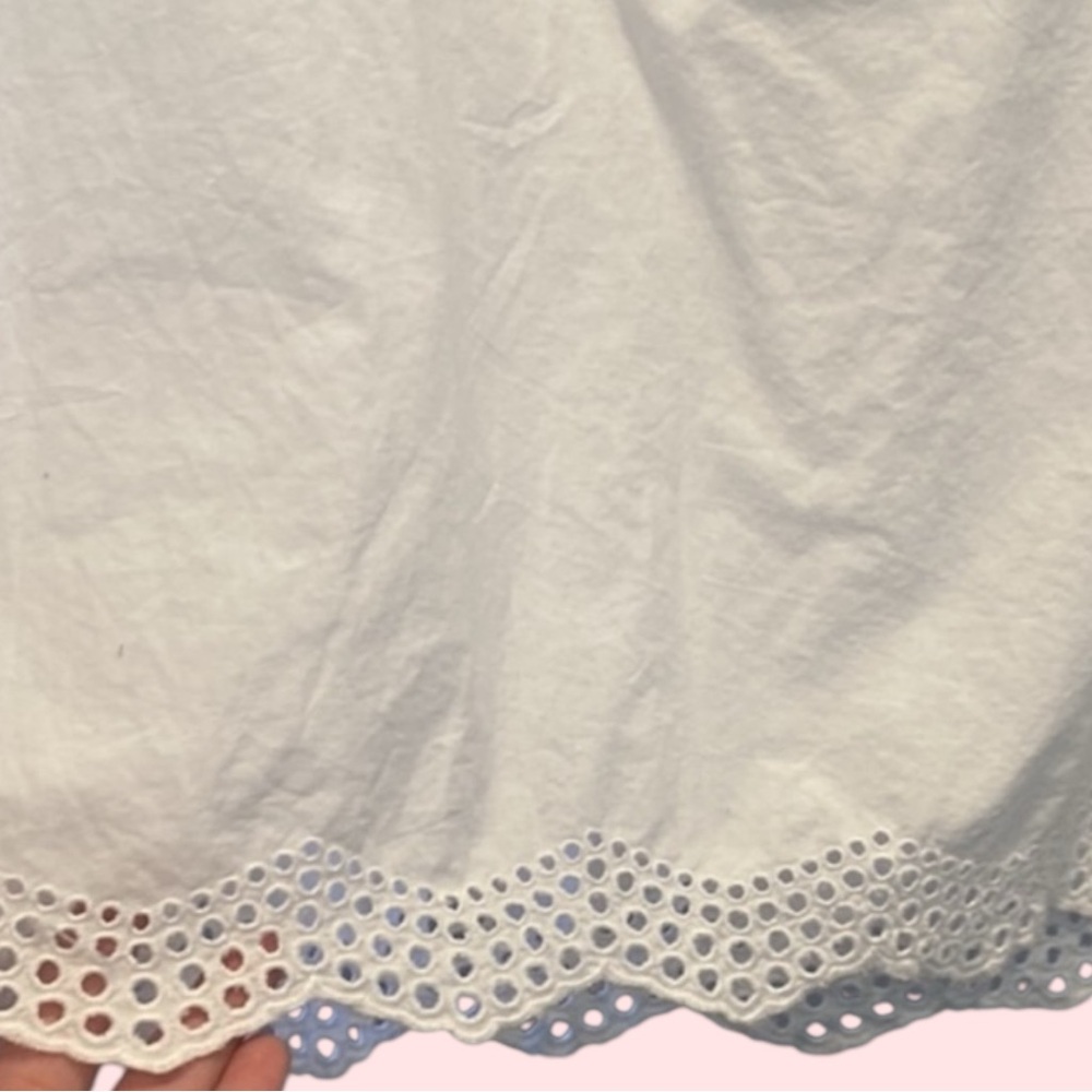LOFT OUTLET Cotton Off-Shoulder Eyelet Bottom Blouse in White Size Medium - Picture 6 of 8